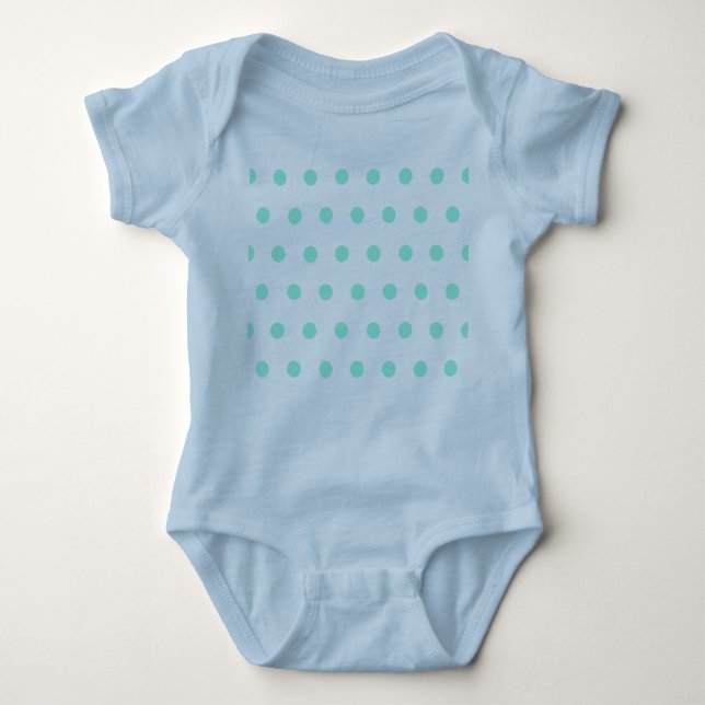 Polka Dot Baby Bodydräkt (Lavender & Aqua) T Shirt (Framsida)