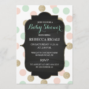Polka Dot Baby Shower ~ Gender Neutral Inbjudningar