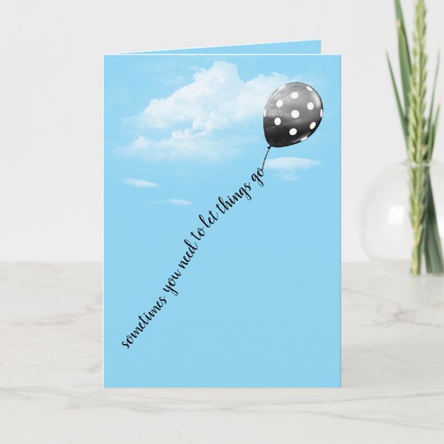 Polka Dot Balloon Thinking of You Kort (Framsida)