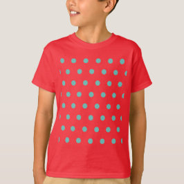 Polka Dot Barn T-Shirt (Red & Aqua)