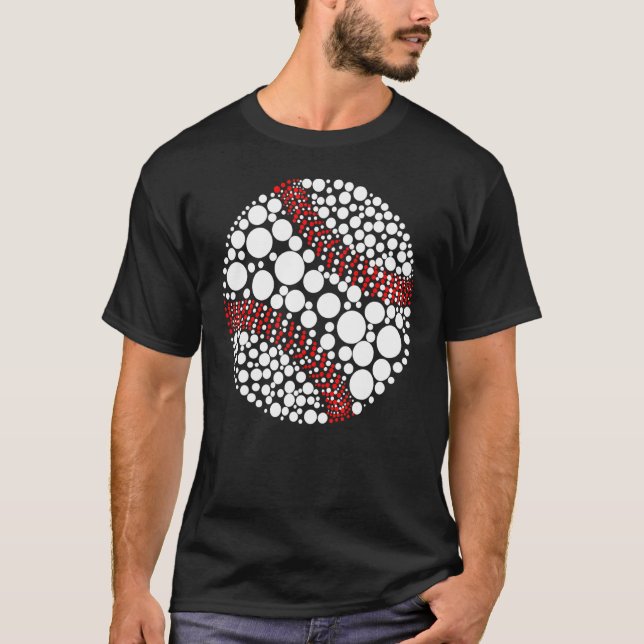 Polka Dot Baseball Player Internationell Dot 8 T Shirt (Framsida)