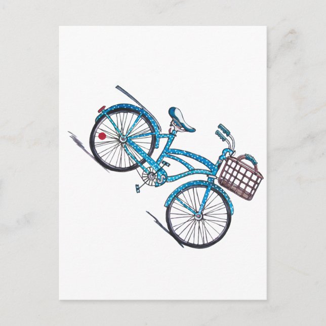 Polka Dot Beach Cruiser-vykort Vykort (Framsida)