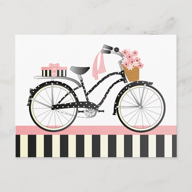 Polka Dot Bike Vykort (Framsida)