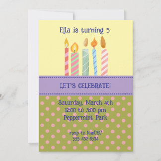 Polka Dot Birthday Invitation Inbjudningar