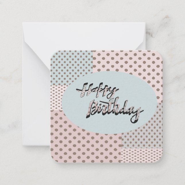 Polka Dot Birthday Notecard Anteckningskort (Framsida)