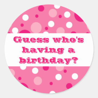 Polka Dot Birthday Sticker Runt Klistermärke