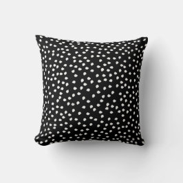Polka Dot Black and White Kudde