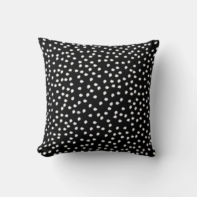 Polka Dot Black and White Kudde (Framsida)
