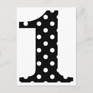 Polka Dot Black and White One Vykort
