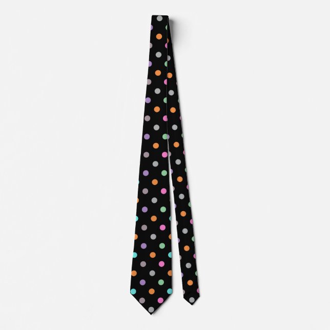 Polka Dot BLACK PASTEL MÖNSTER TIE Slips (Framsida)