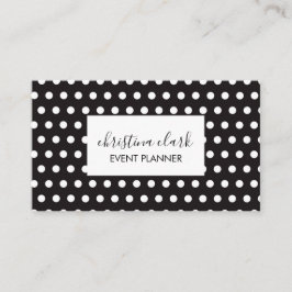 Polka Dot Black White Anpassningsbar Personlig Visitkort