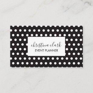 Polka Dot Black White Anpassningsbar Personlig Visitkort