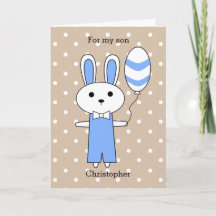 Polka Dot Blue Bunny Påsk
