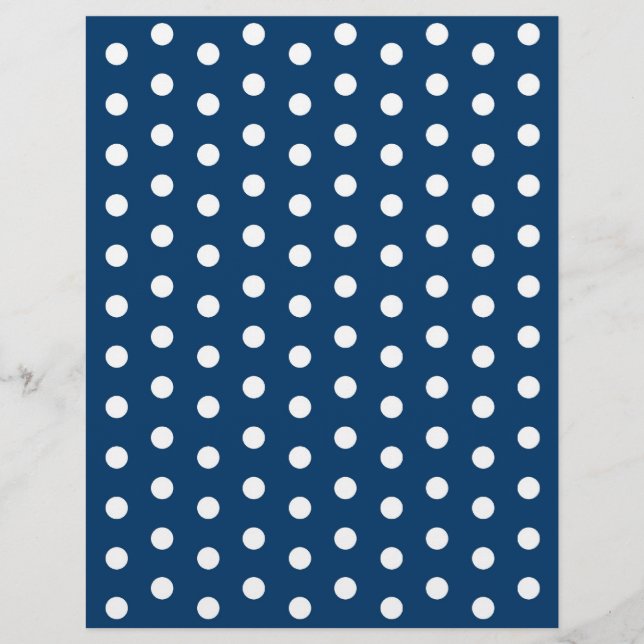 Polka Dot Blue White Baby Scrapbook Papper (Framsida)