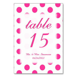 Polka Dot-Bordsnummer med Namn och datum Bordsnummer