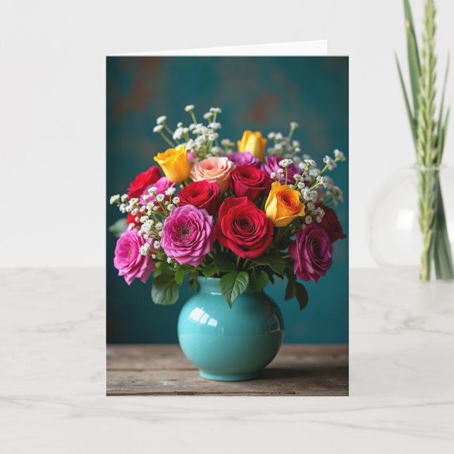 Polka Dot Bouquet Stilleben-kort Kort (Framsida)
