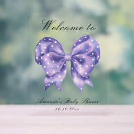Polka Dot Bow Baby Shower Välkomstskylt
