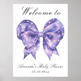 Polka Dot Bow Baby Shower Välkomstskylt Poster