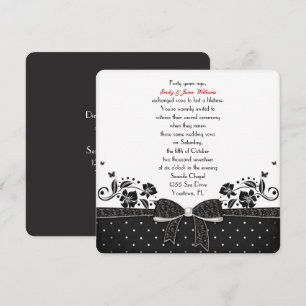 Polka Dot Bow Vow Renewal Inbjudningar