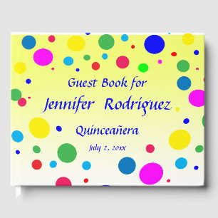 Polka Dot Bubble Balloon Quinceañera Guest Book Gästböcker
