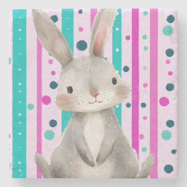 Polka Dot Bunny Delight Stenunderlägg (Framsidan)