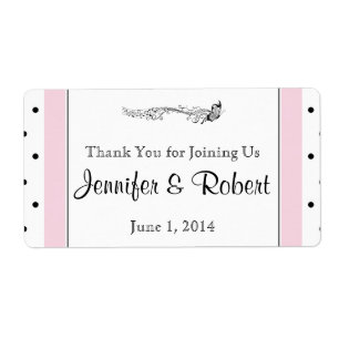 Polka Dot Butterfly Posh Vattenflaska Label Fraktsedel