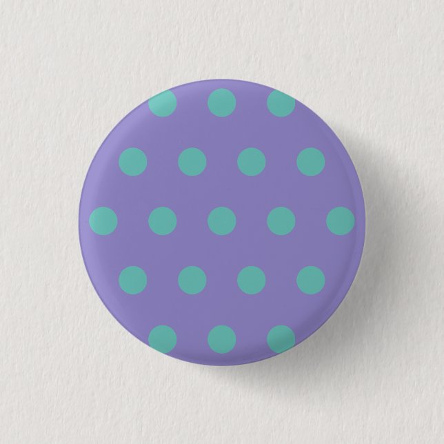 Polka Dot Button (Lavender & Aqua) Knapp (Framsida)