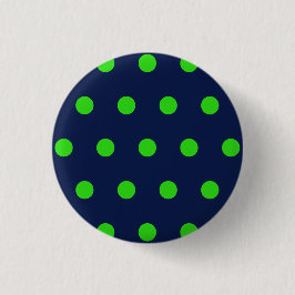 Polka Dot Button (Navy Blue & Lime Green) Knapp