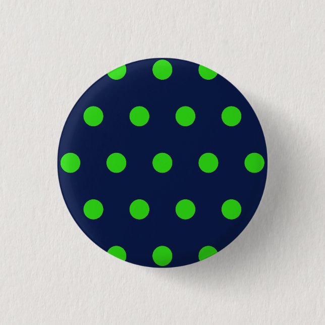 Polka Dot Button (Navy Blue & Lime Green) Knapp (Framsida)