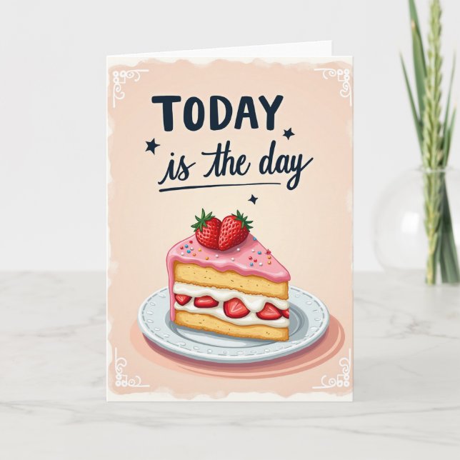 Polka Dot Cake Treat-kort Kort (Framsida)