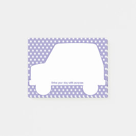 Polka Dot Car-formad Motivational Post-it Block