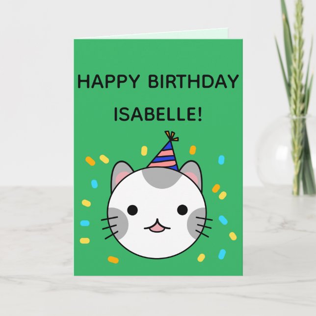 Polka Dot Cat | Grattis på födelsedagen Hälsning ä Kort (Framsida)
