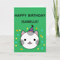 Polka Dot Cat | Grattis på födelsedagen Hälsning ä
