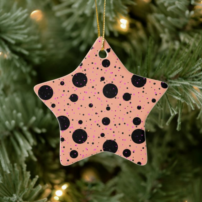 Polka Dot Ceramic Star Ornament (Träd)