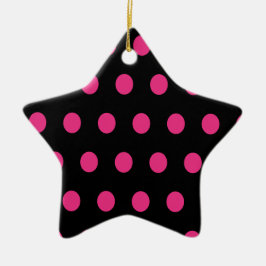 Polka Dot Ceramic Star Ornament (svart)