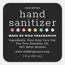 Polka Dot Chalkboard Hand Sanitizer Soap Fyrkantigt Klistermärke