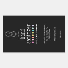 Polka Dot Chalkboard Large Hand Sanitizer Soap Rektangulärt Klistermärke