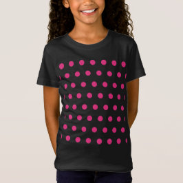 Polka Dot Child's T-Shirt (Black & Neon Rosa)