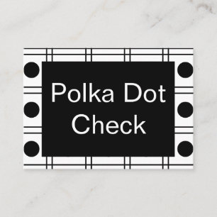 Polka Dot Circle Black and White Check Mönster Visitkort