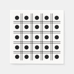 Polka Dot Circle Svart och Vit Rutigt Mönster Pappersservett