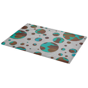 Polka Dot Cow Brown och Teal Print