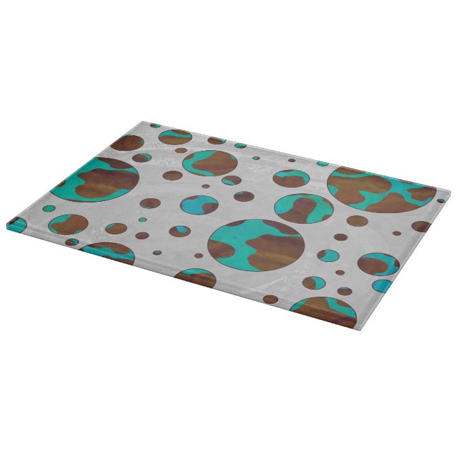 Polka Dot Cow Brown och Teal Print (Hörn)