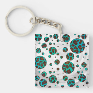 Polka Dot Cow Brown och Teal Print