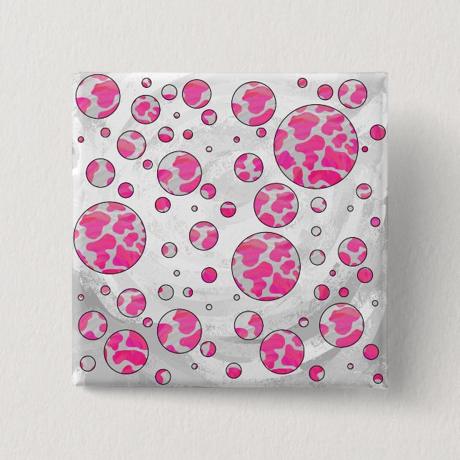 Polka Dot Cow Rosa and White Knapp (Framsida)