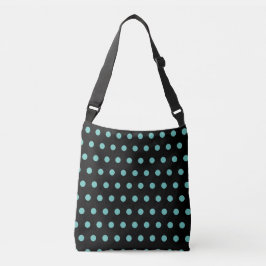 Polka Dot Crossbody Bag (Black & Aqua) Axelväska