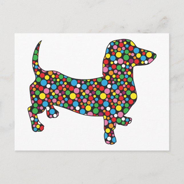 Polka Dot Dachshund Vykort (Framsida)