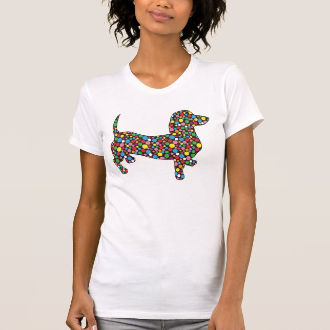 Polka Dot Dachshunds T-shirt (Framsida)