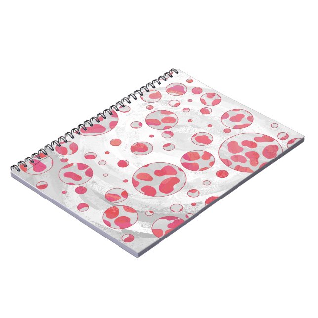 Polka Dot Dalmatian Rosa and White Anteckningsbok (Vänstra Sidan)