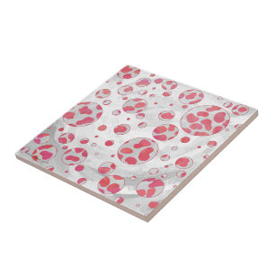 Polka Dot Dalmatian Rosa and White Kakelplatta