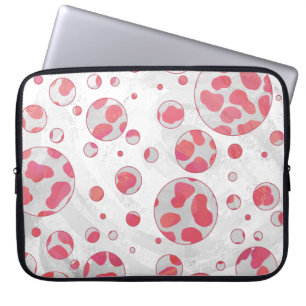 Polka Dot Dalmatian Rosa and White Laptop Sleeve